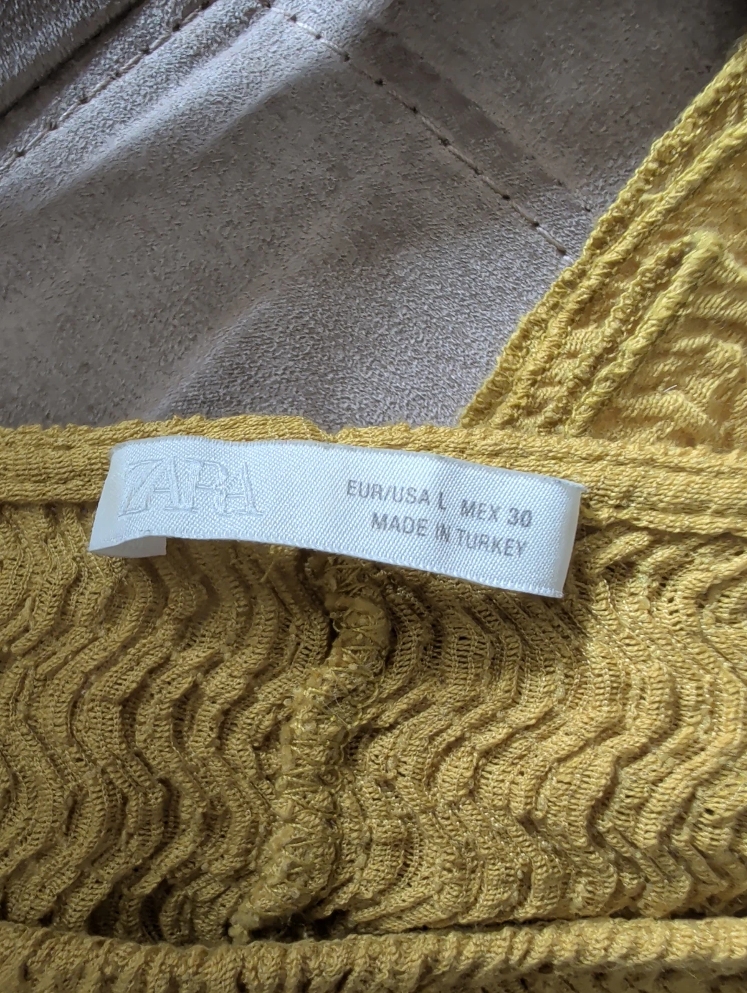 Zara mustard yellow textured long sleeve top - photo 2
