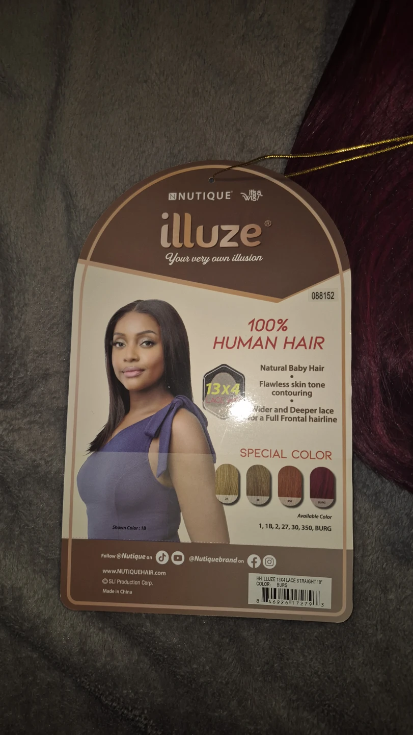 Nutique Illuze 13x4 Lace Front Wig 18 inch Burgundy