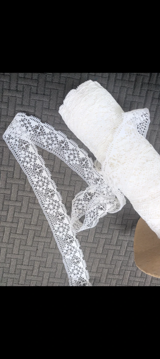 Vintage White Floral Lace Trim - Price per yard - photo 2