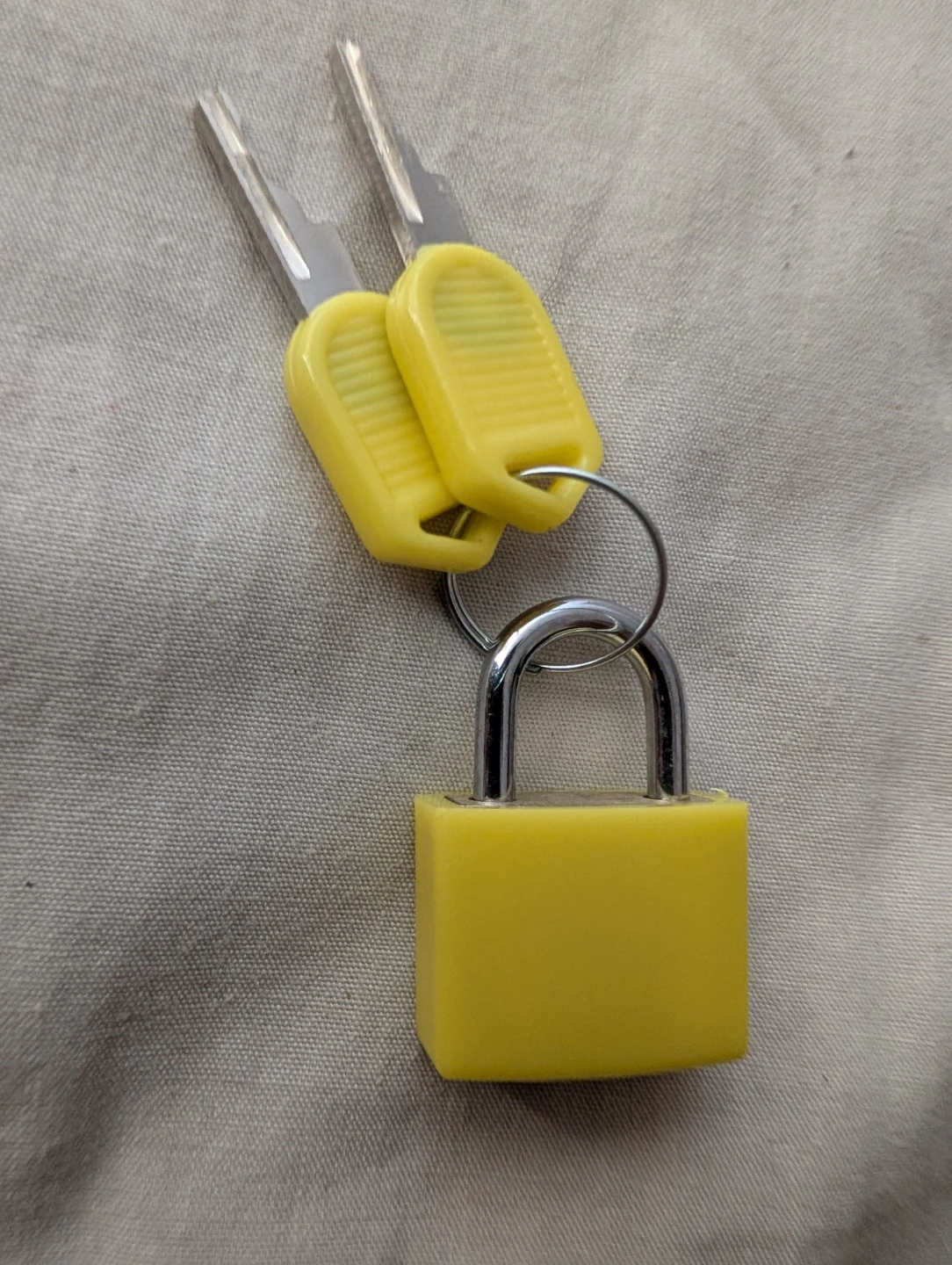 Yellow Padlock with Two Keys