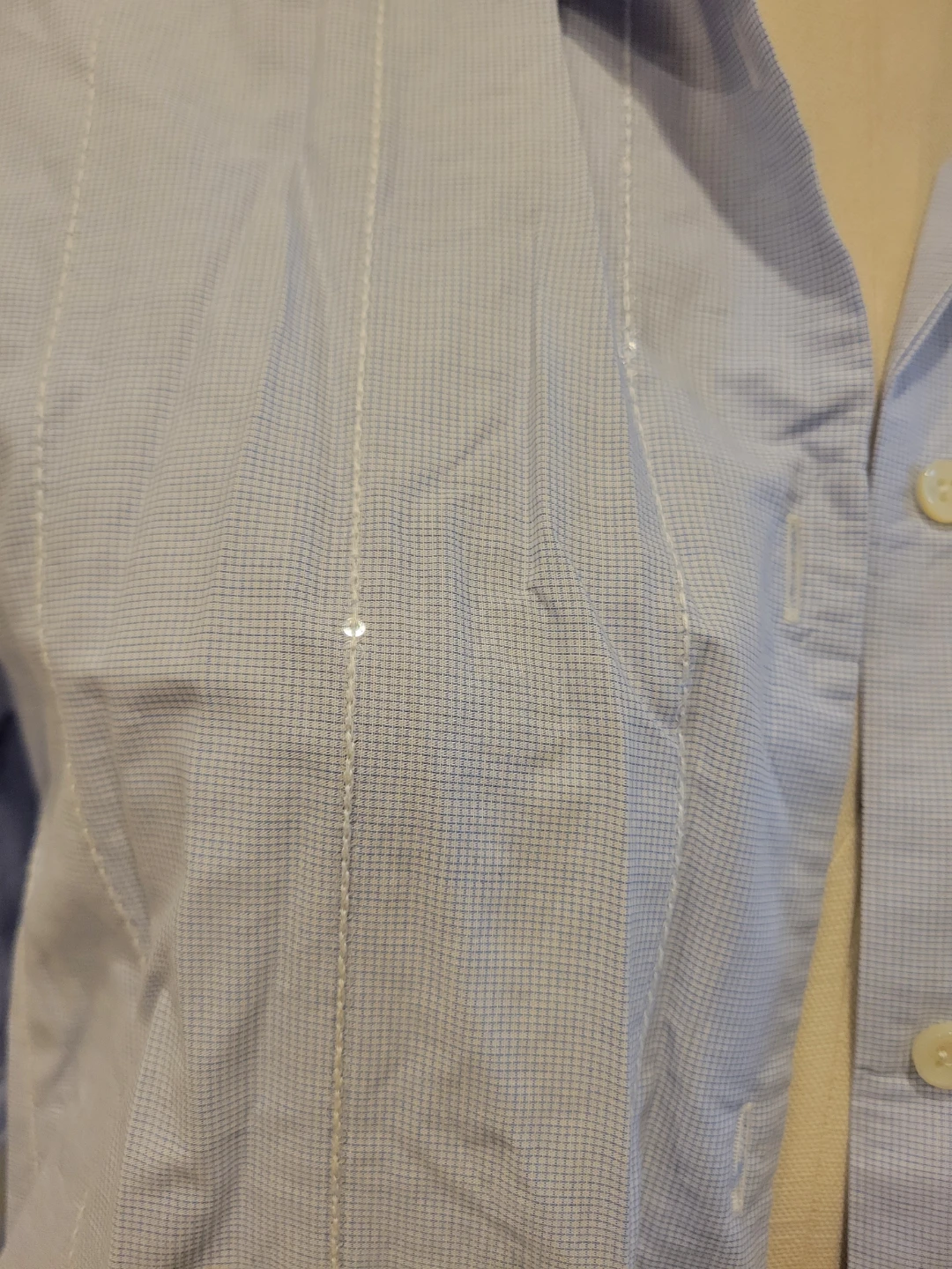 COTTON Light blue button-down shirt dress with pockets - photo 2