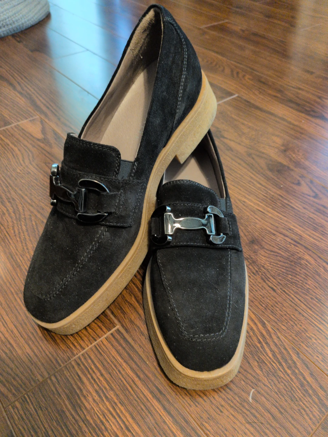 Ron White Black Suede Loafers