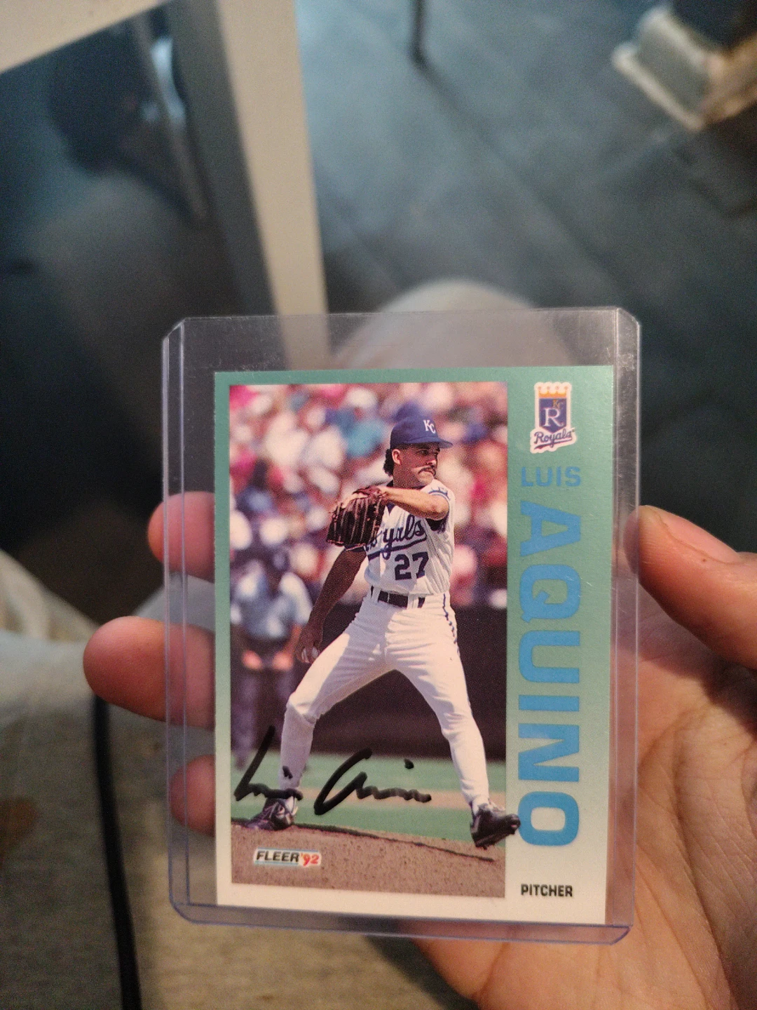 1992 Fleer Luis Aquino Kansas City Royals Baseball Card