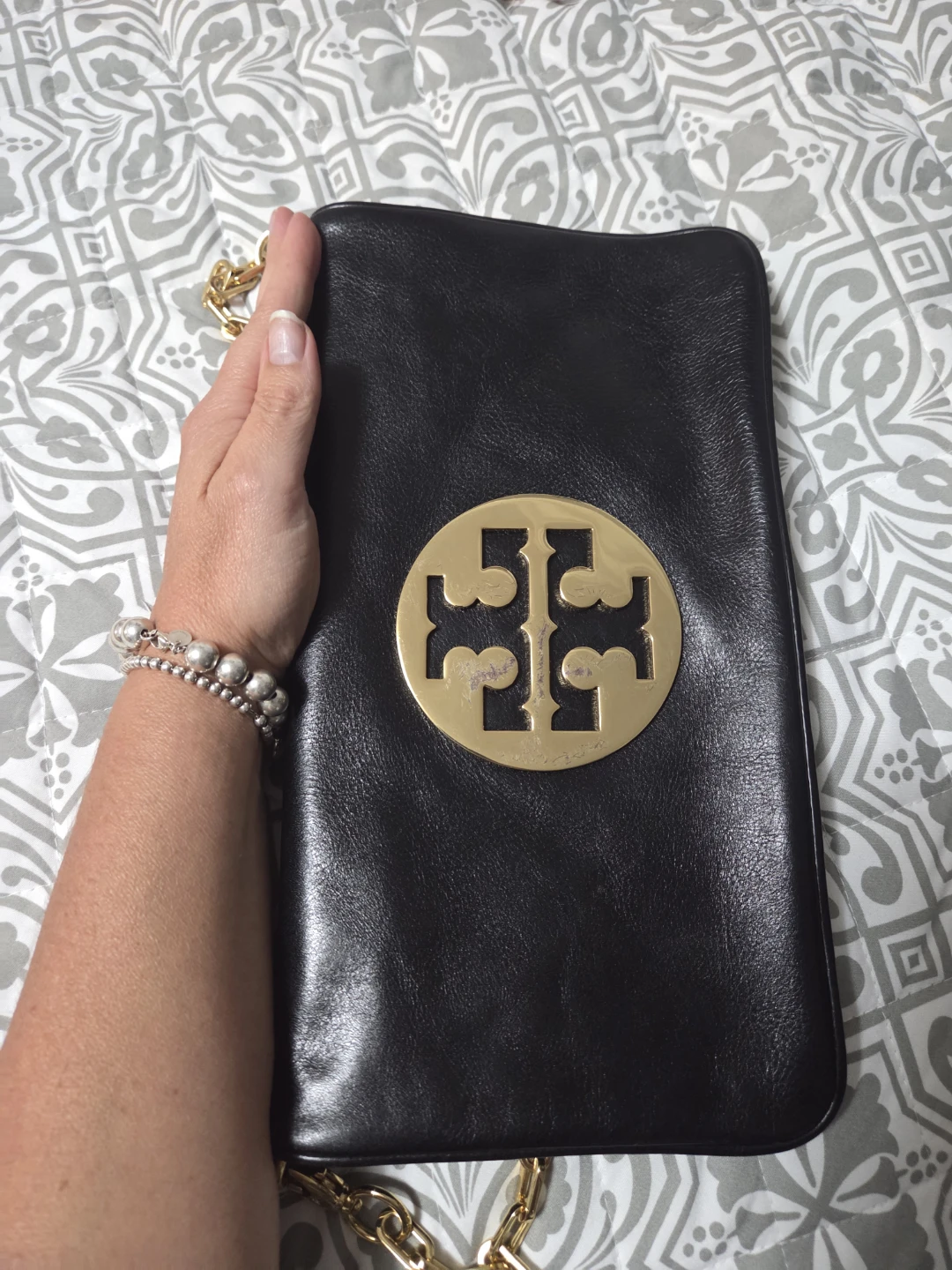 Tory Burch black leather clutch bag - photo 3
