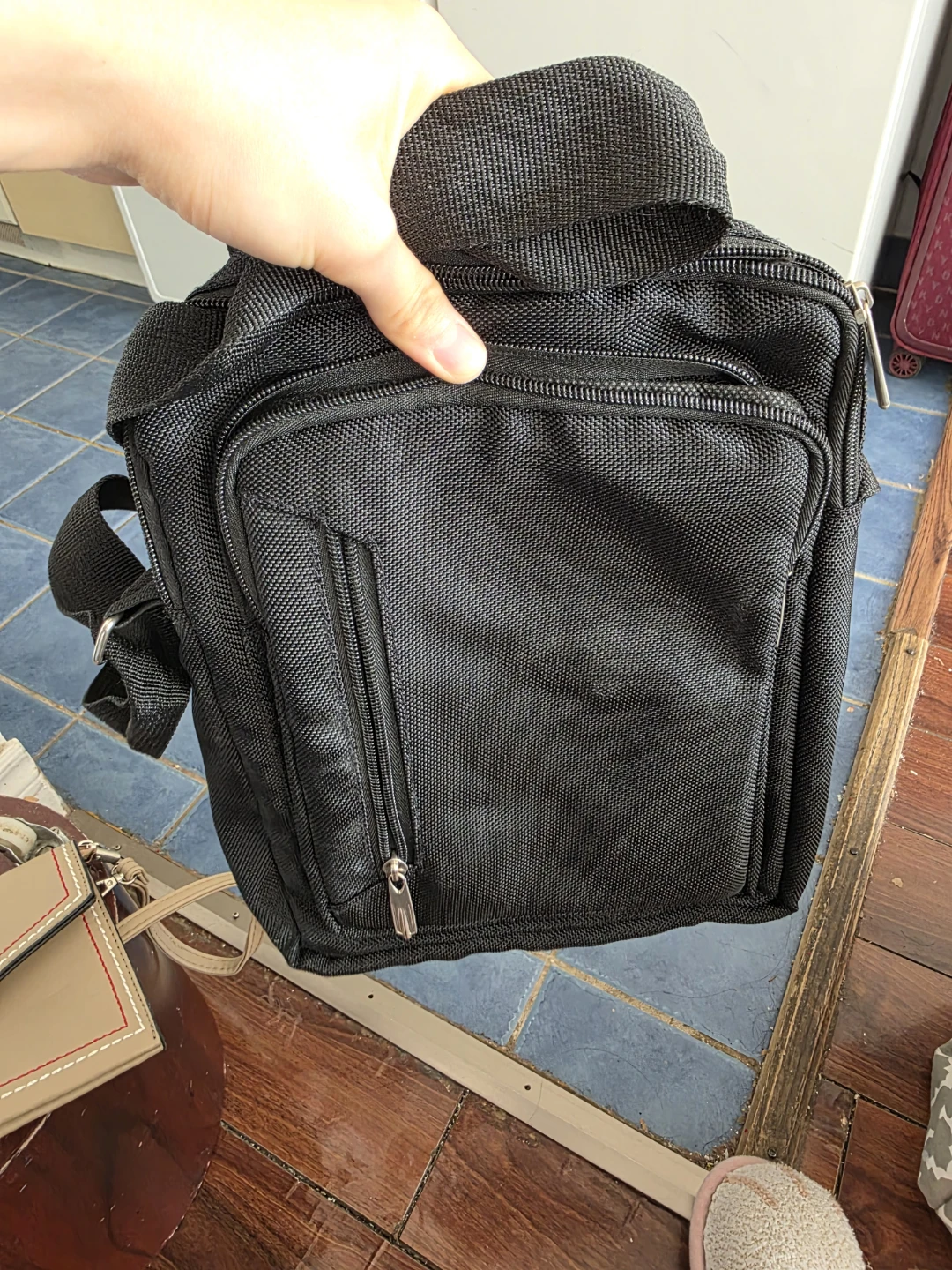 Black Nylon Crossbody Bag