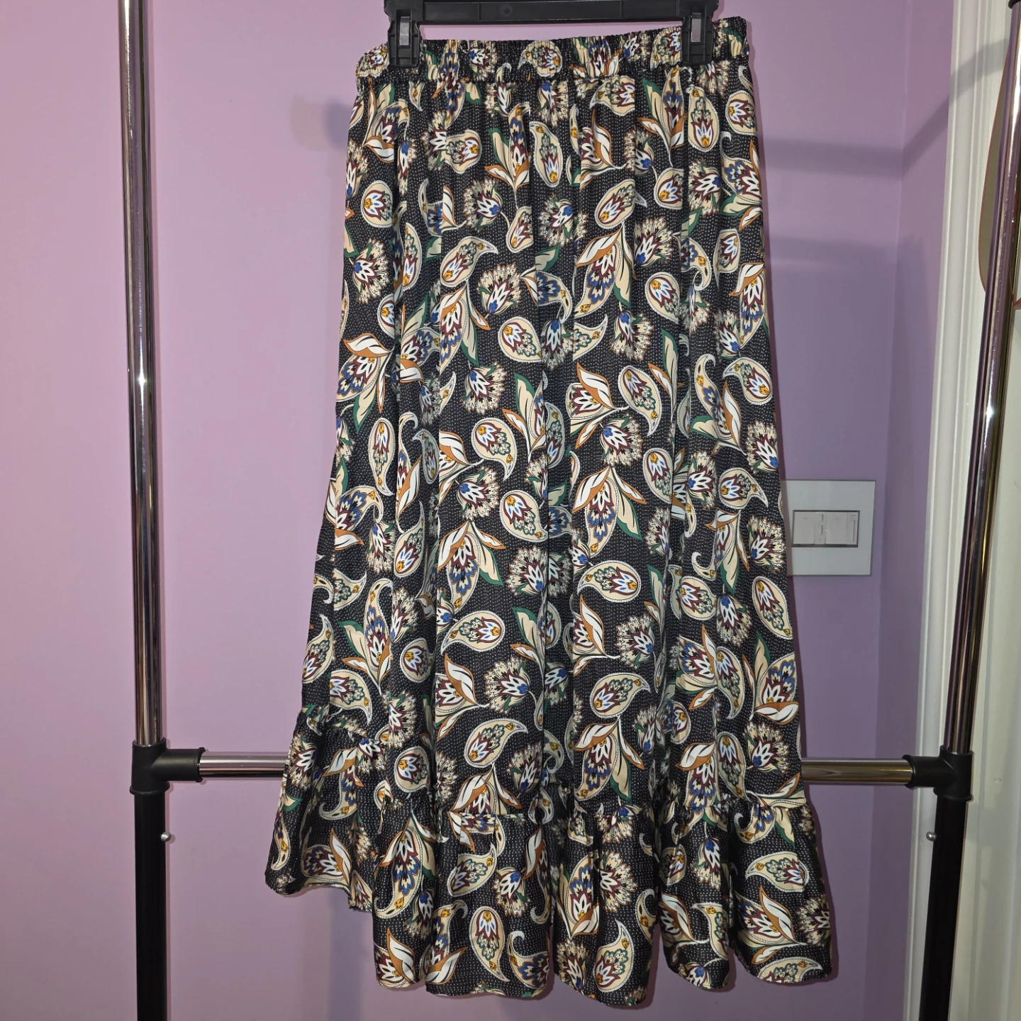 Maje Paisley Print Ruffle Skirt - photo 2