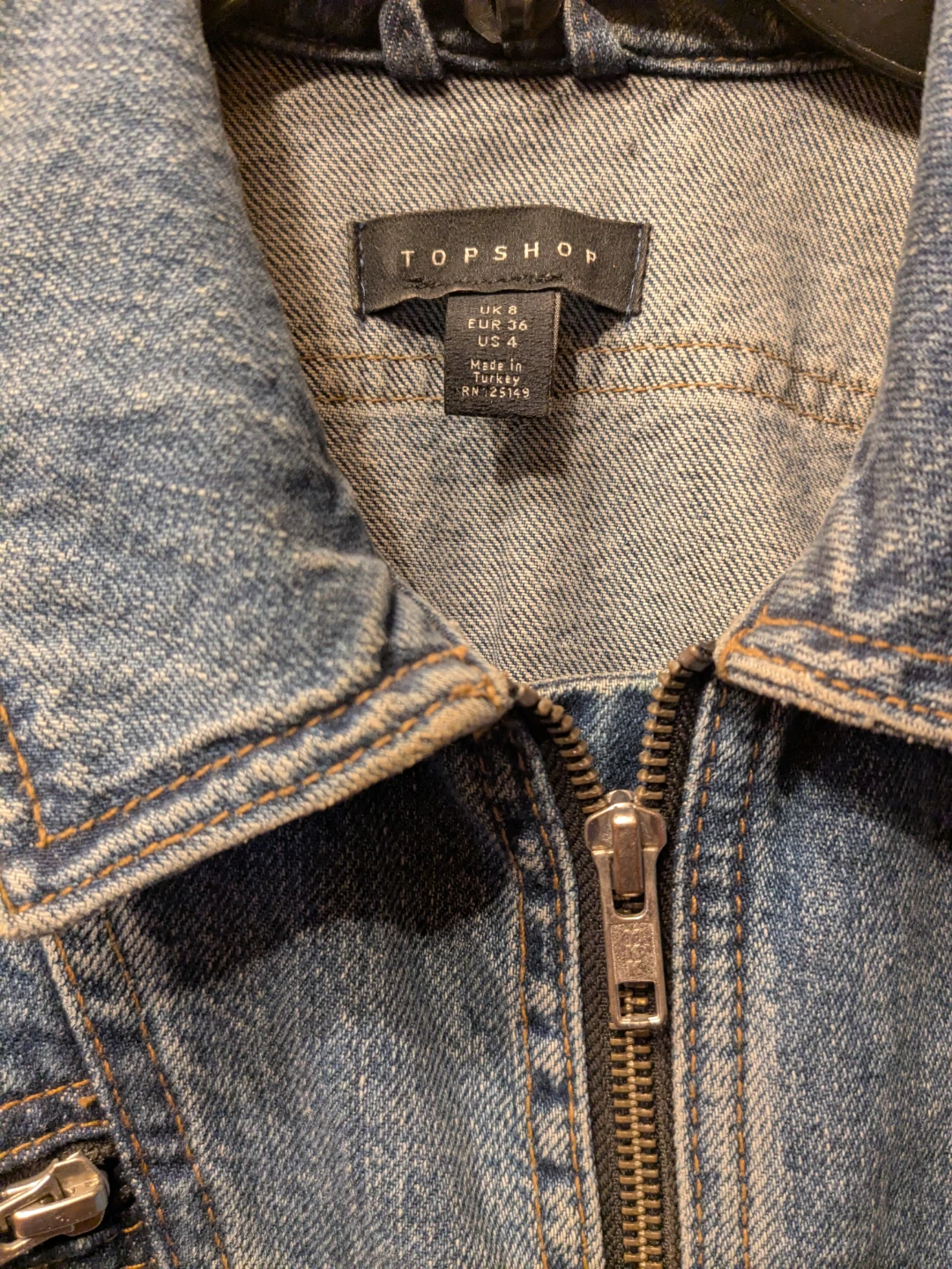 Topshop Denim Belted Zip-Front Boiler Jumpsuit Size 4 - photo 4