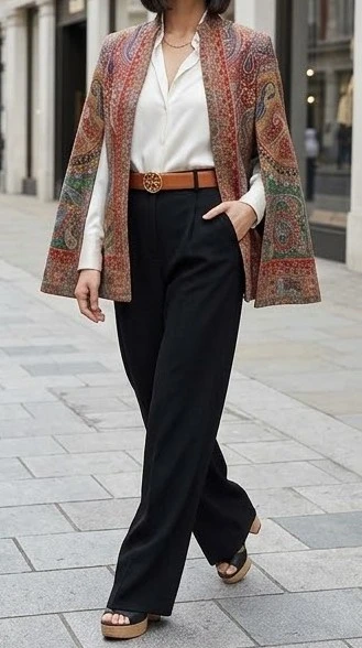 Paisley Print Cape Jacket - photo 2