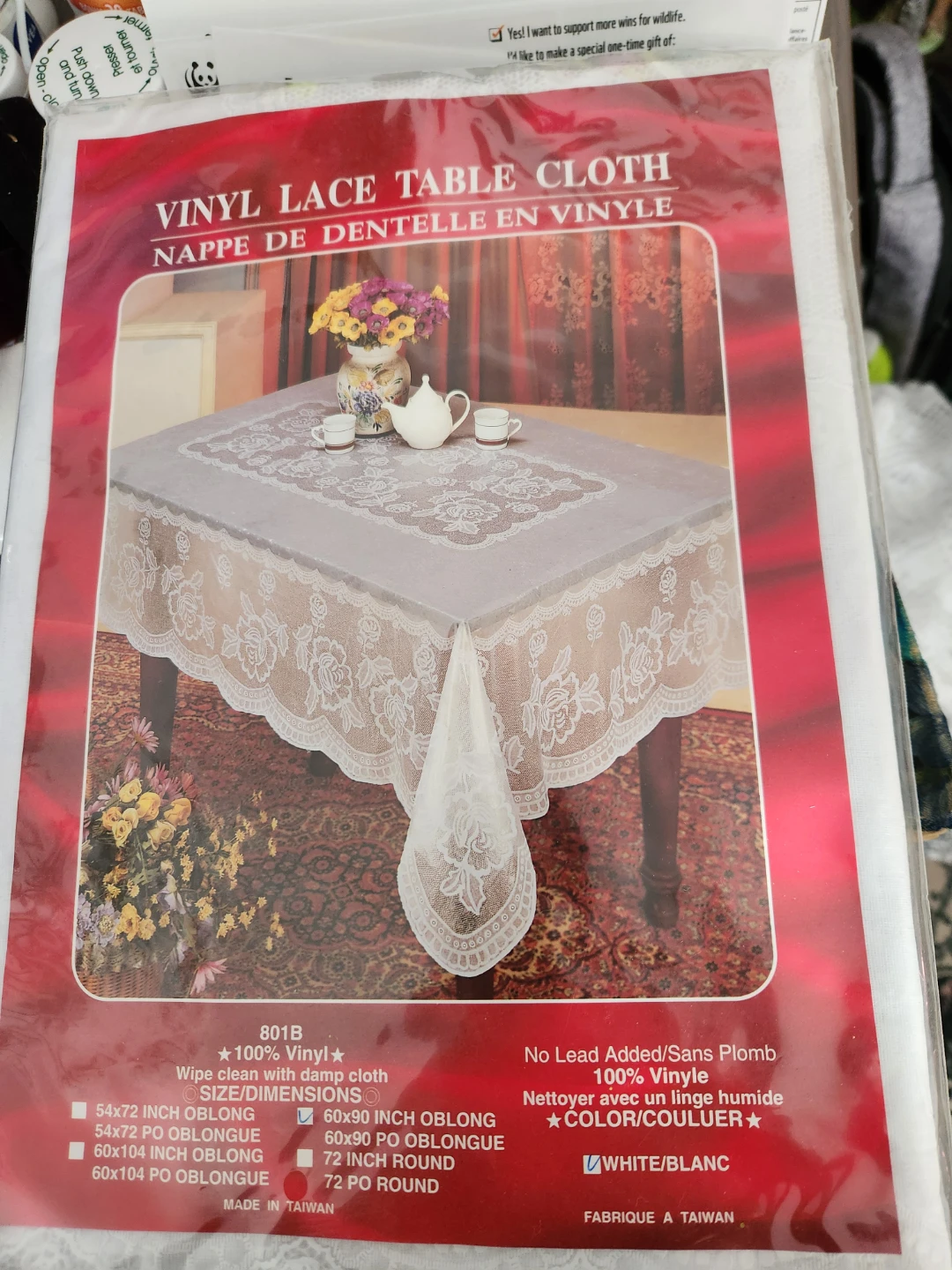 Vinyl Lace Tablecloth 60x90 Inch - photo 3