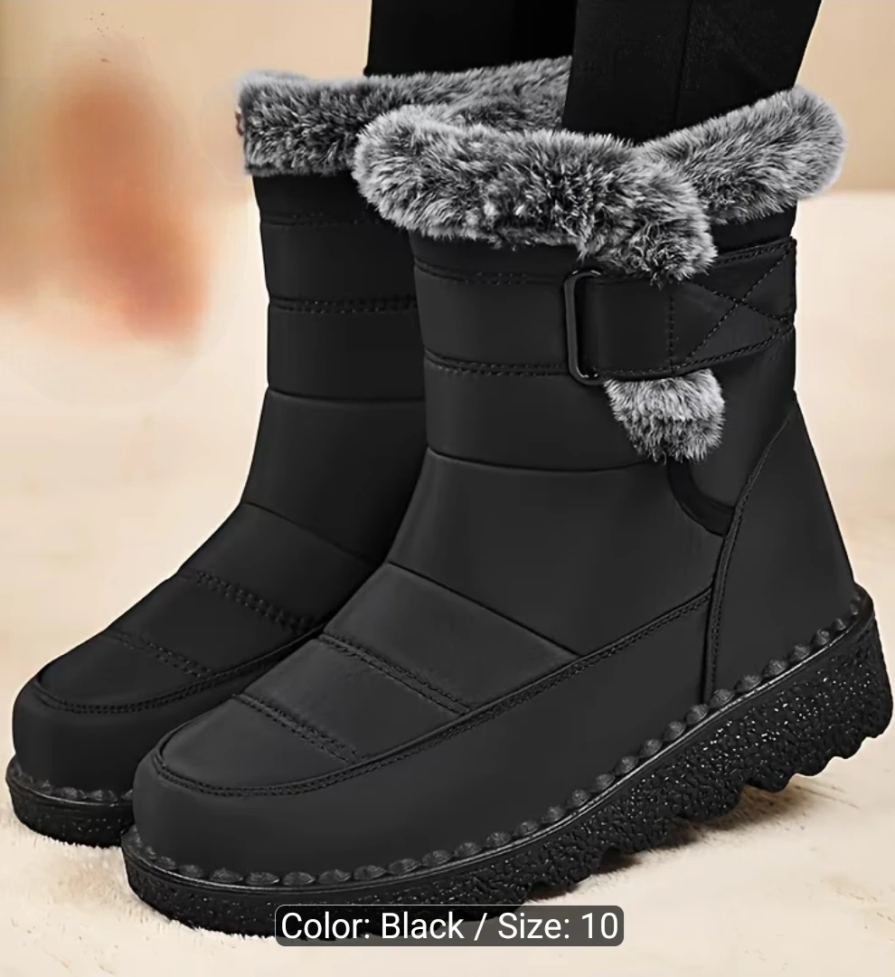 Black winter boots size 10