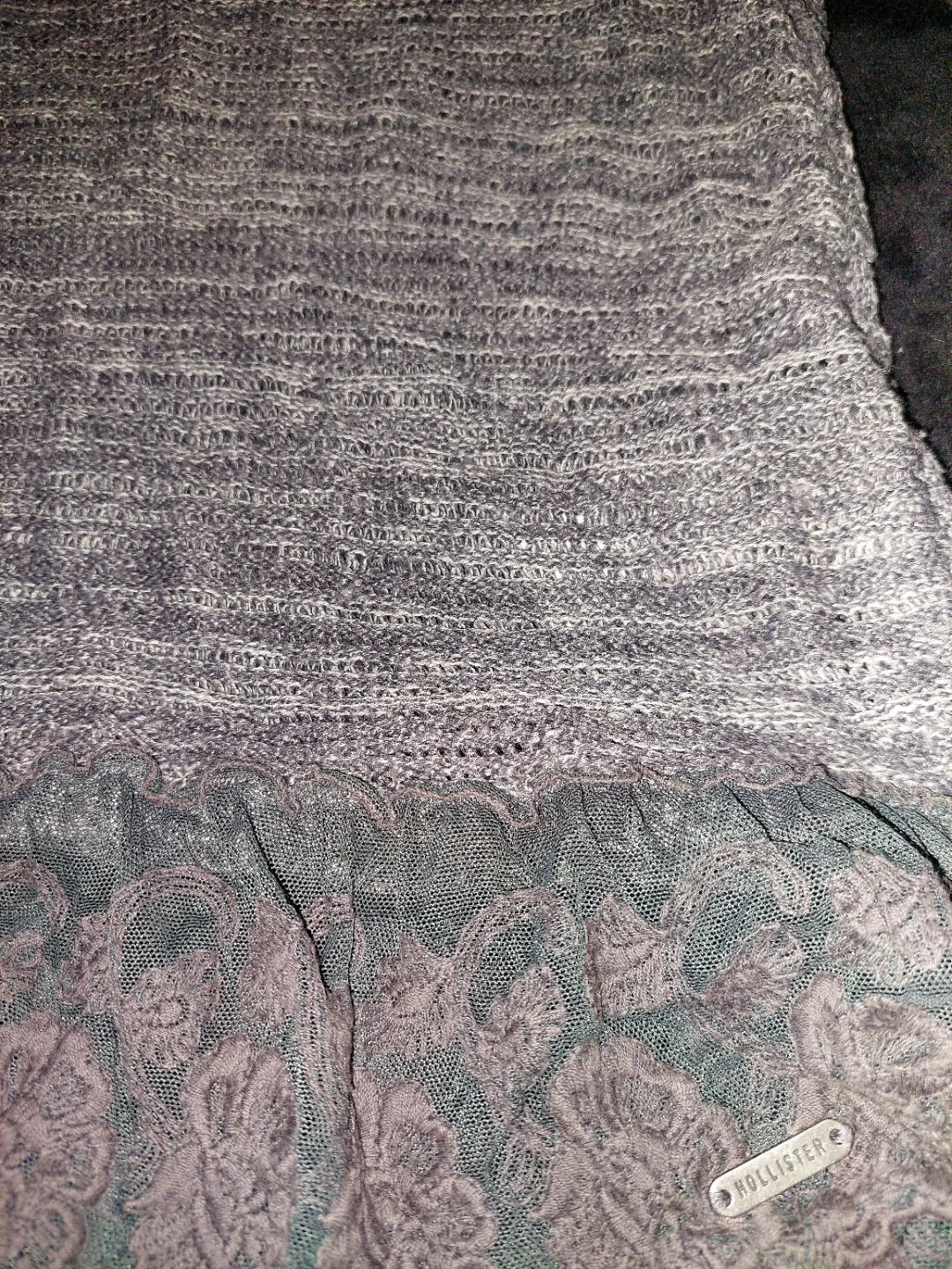Hollister Grey Long Sleeve Knit Sweater - photo 2