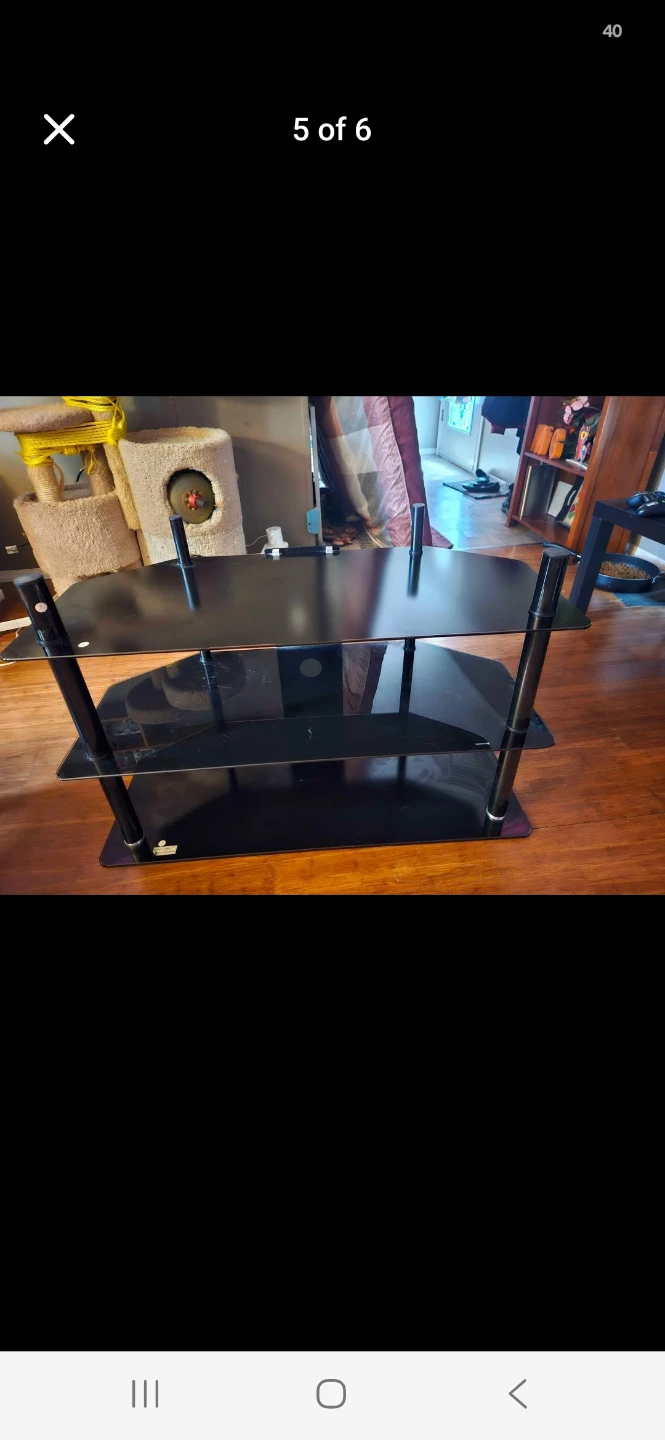 Glass tv stand