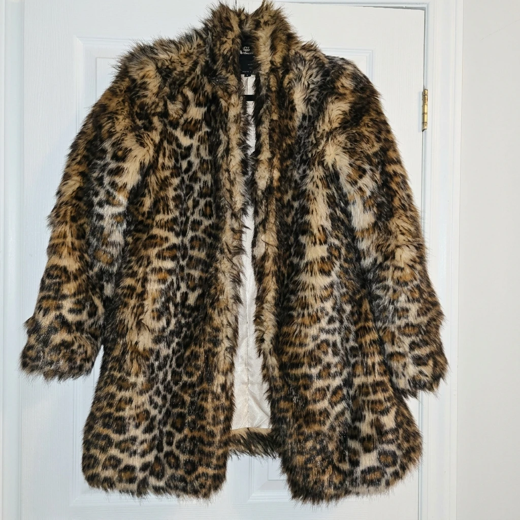 Banana Republic Leopard Print Faux Fur Coat