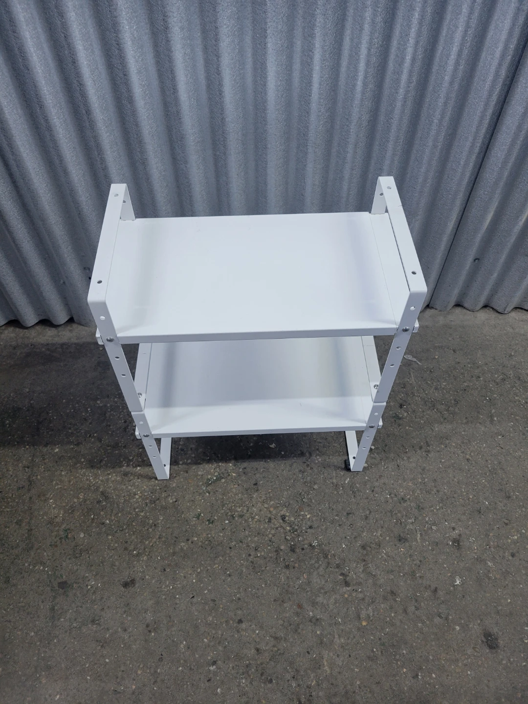 Adjustable 2-Tier White Metal Shelf - photo 2