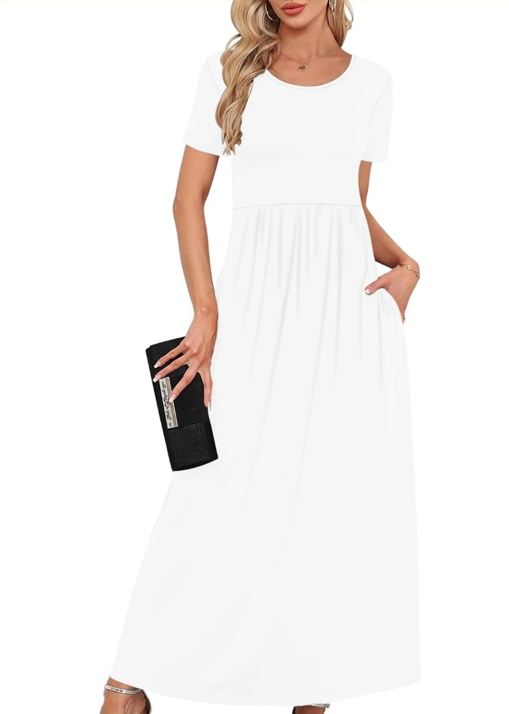 Wneedu White Maxi Dress Large - photo 2