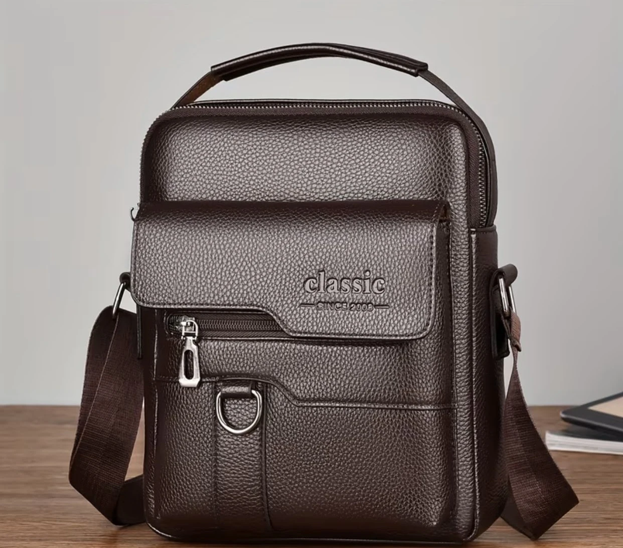 Classic Casual Shoulder Bag Dark Brown