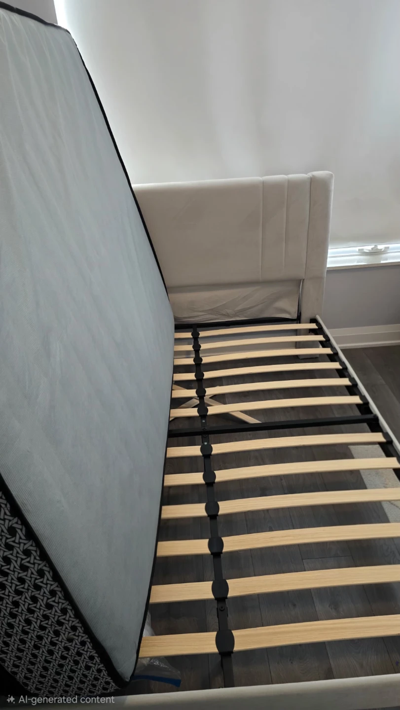 Upholstered Queen Bed Frame and Mattress - photo 2
