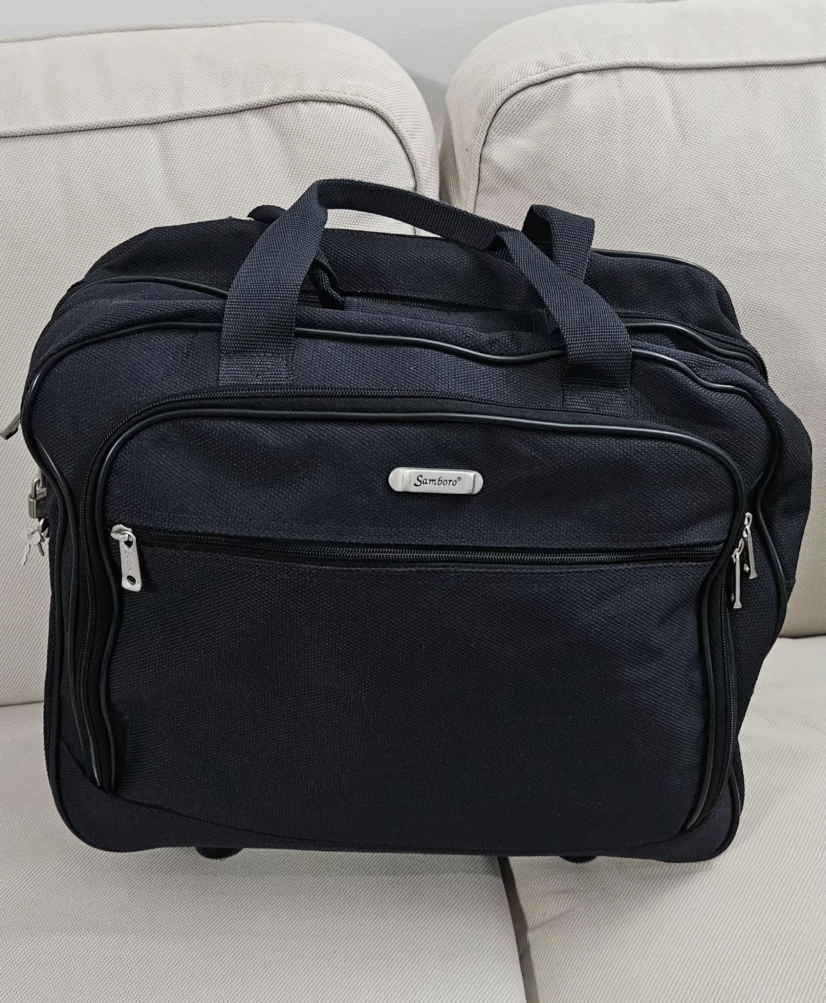 Samboro Black Rolling Laptop Bag