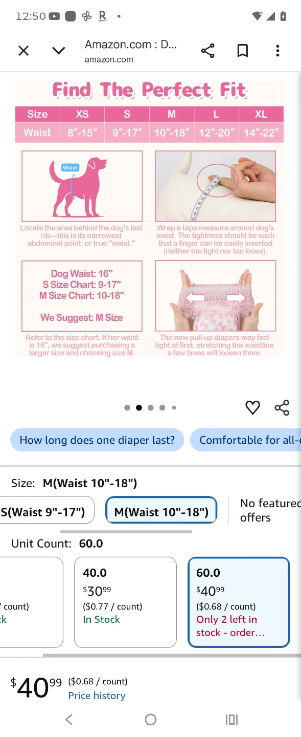 Dono Disposable Female Dog Diapers - Size M - photo 4