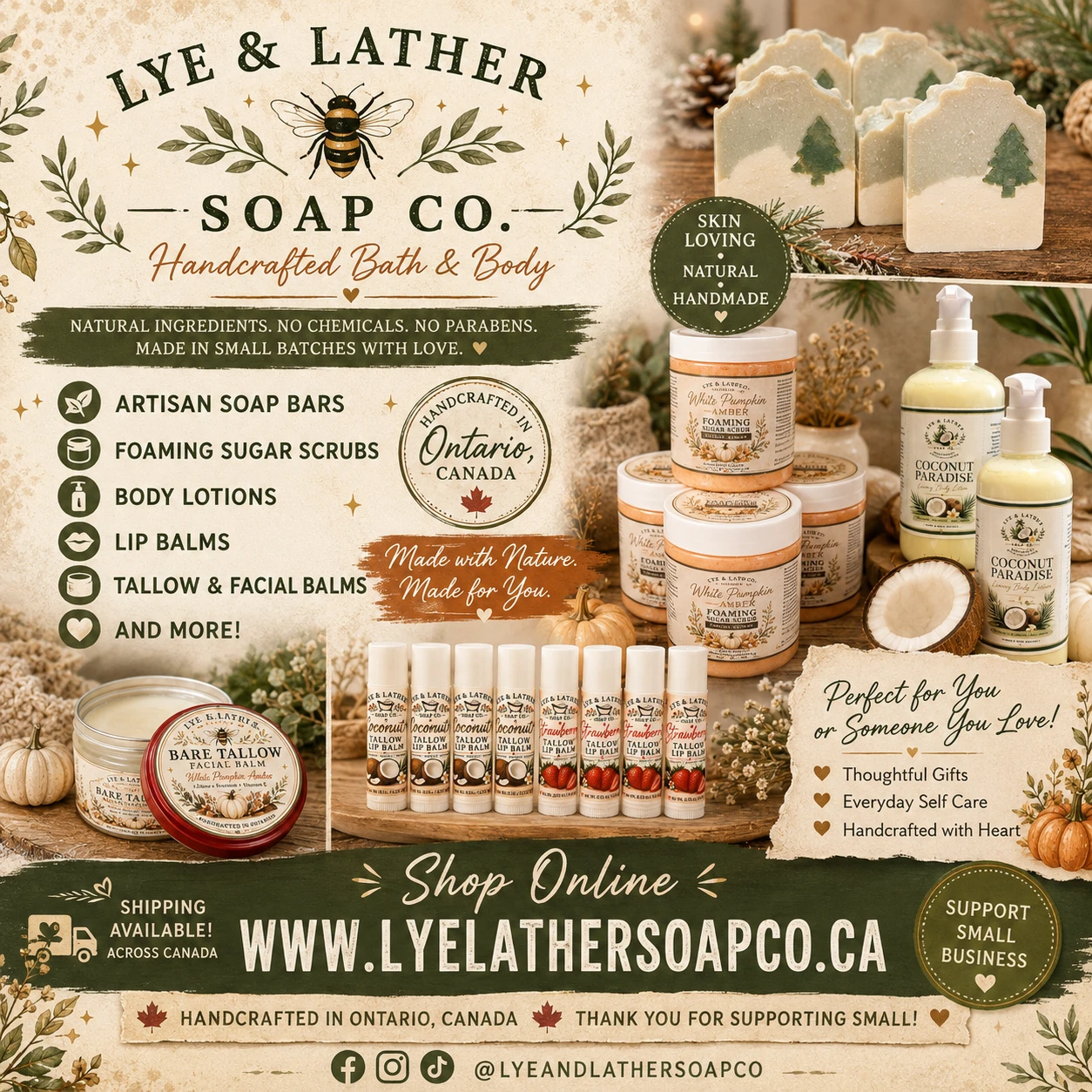 Lye & Lather Soap Co. Skin care products