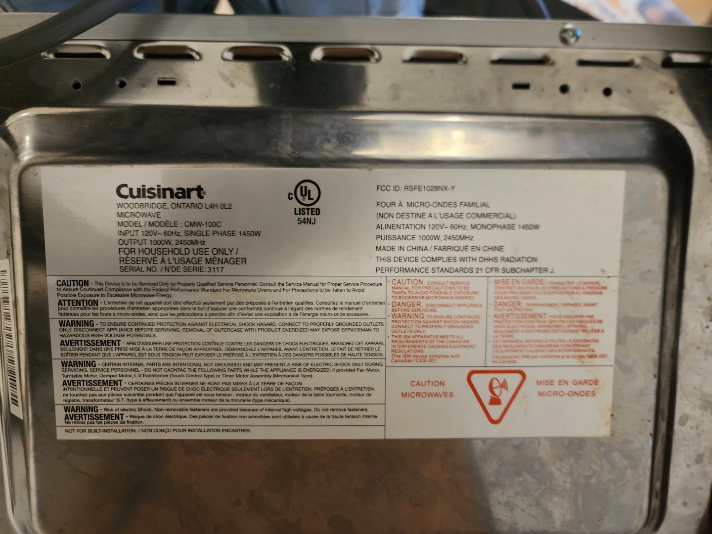 Cuisinart CMW-100C Microwave - photo 2