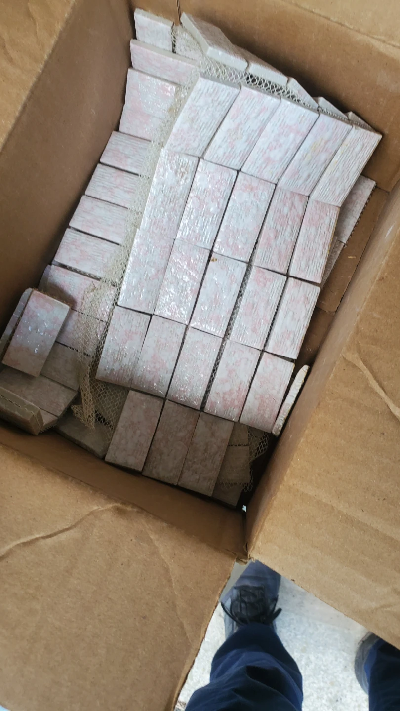 Pink and White Ceramic Mosaic Tile Sheets - photo 2