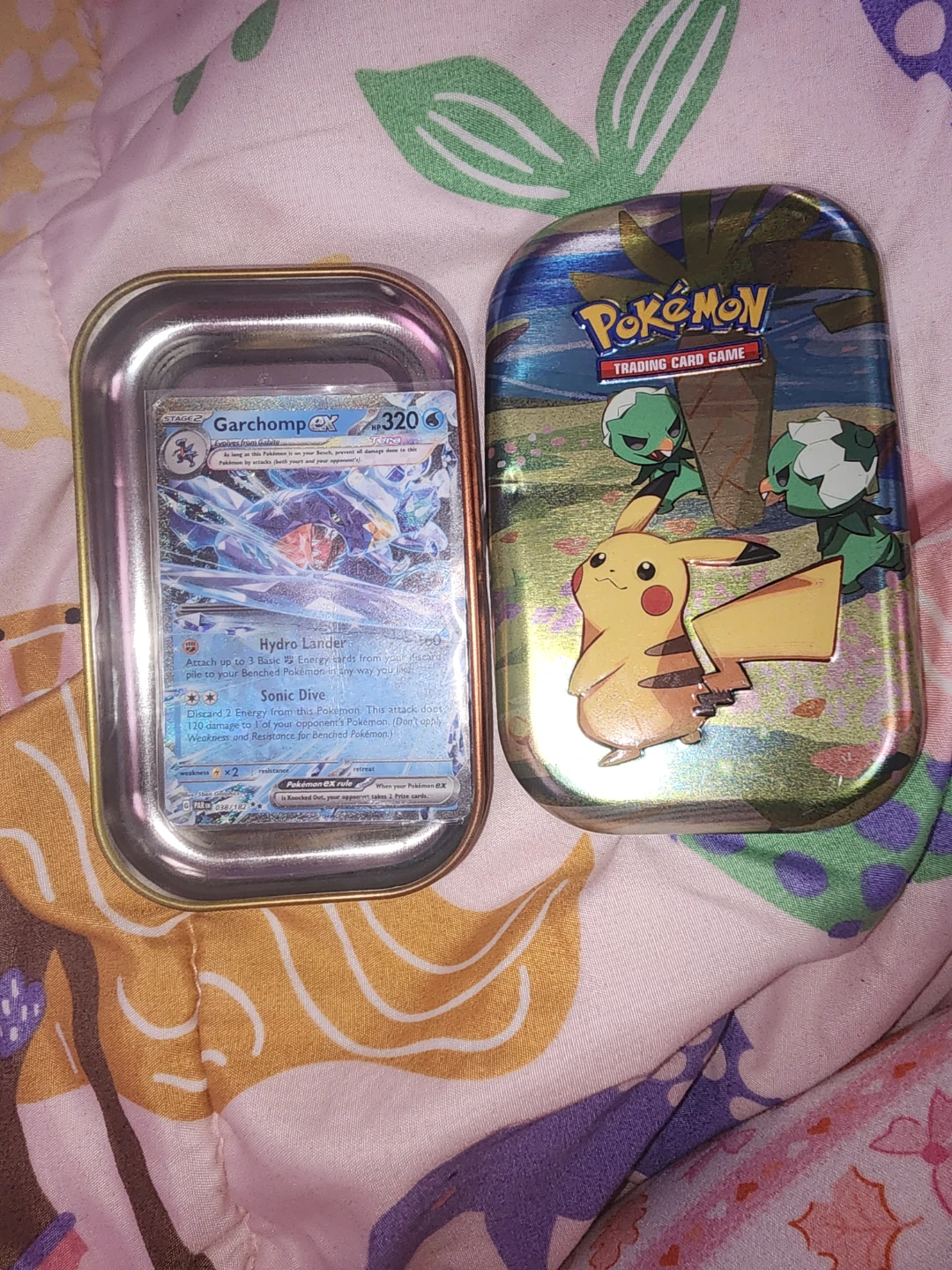 Garchomp ex Tera Pokemon Card with Metal Tin - photo 2