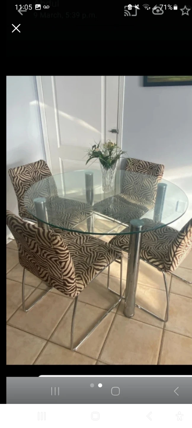 Glass top dining table with 4 chairs - photo 2