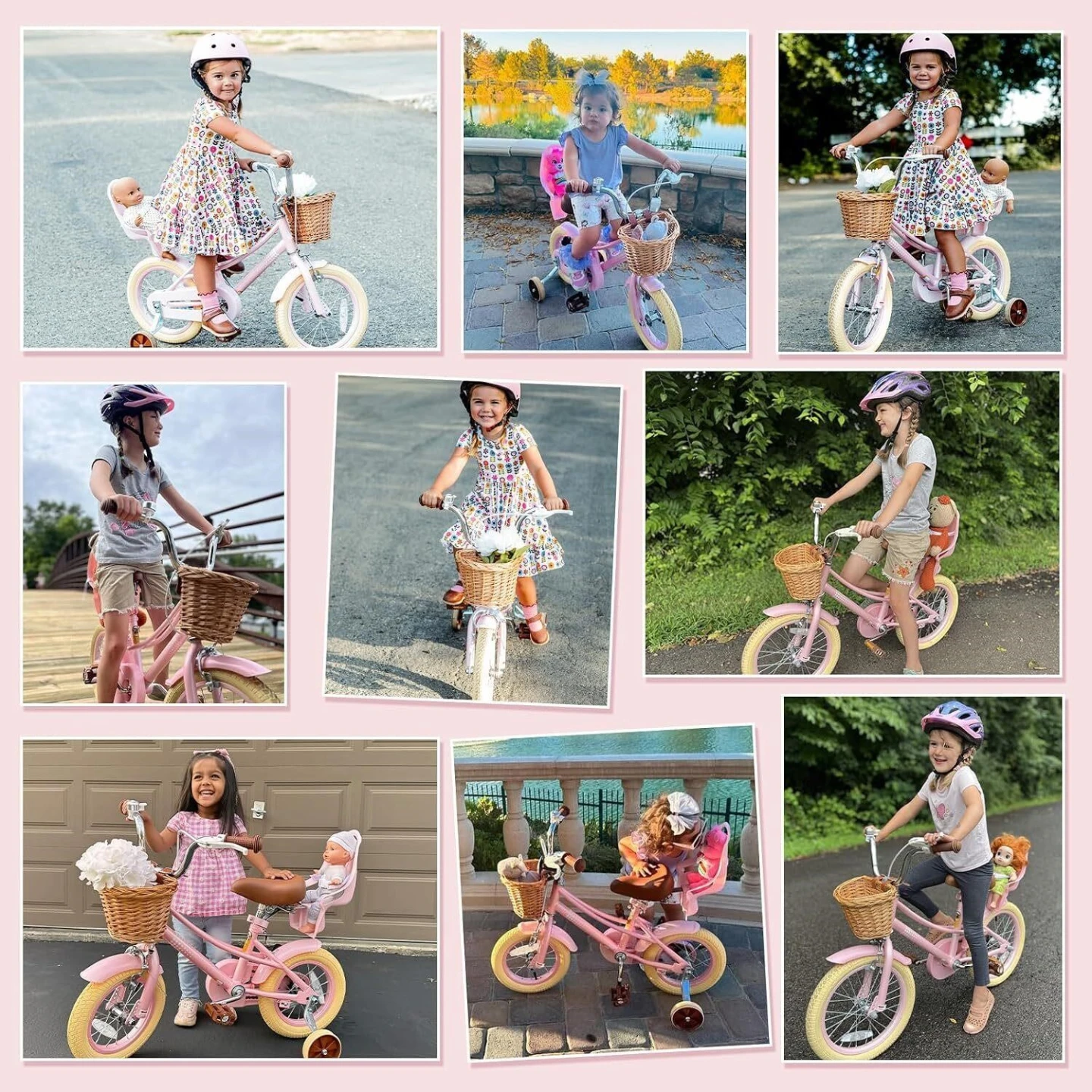 Girls Pink 14-inch Bicycle with Basket - photo 2