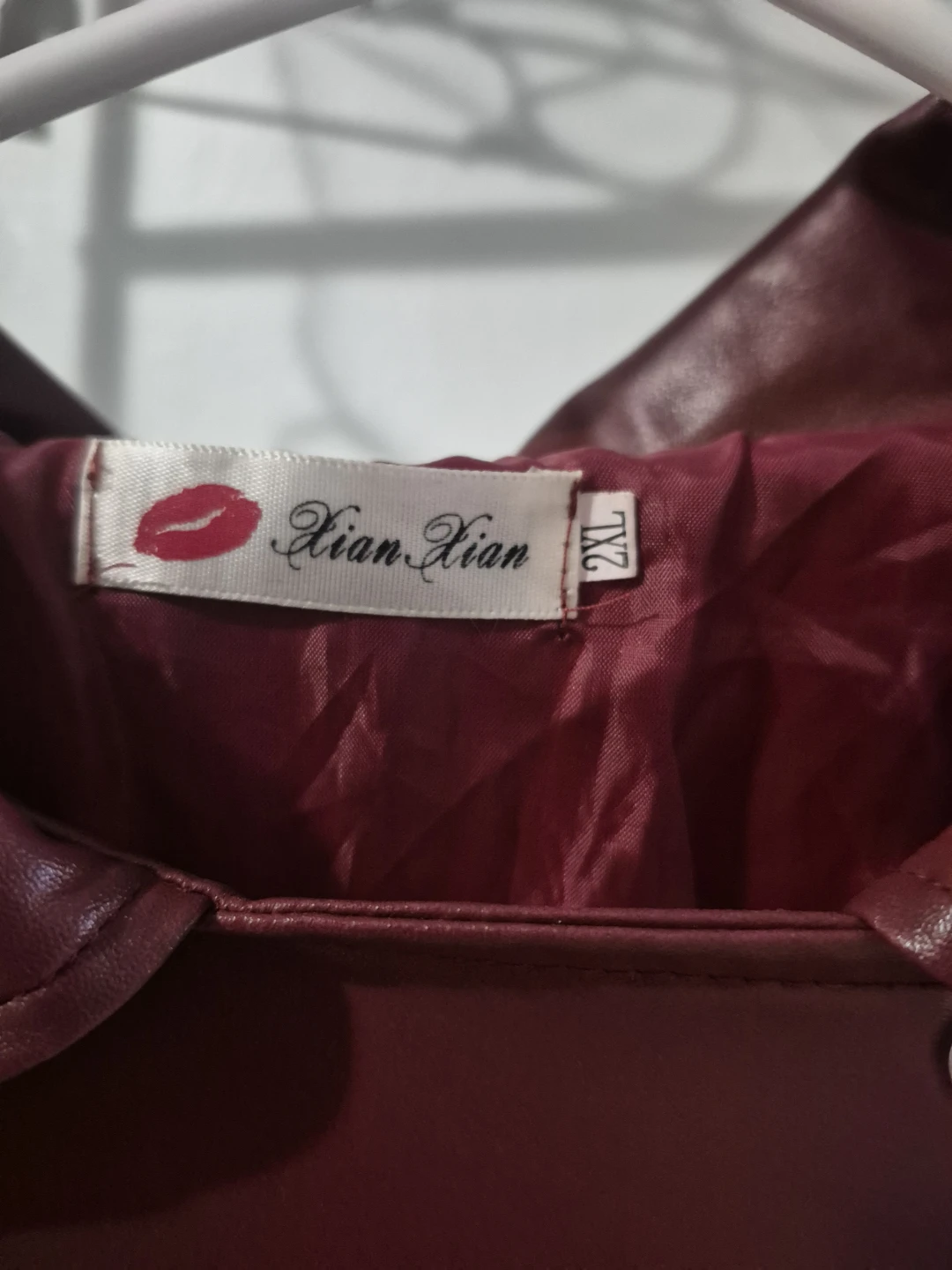 Xian Xian Burgundy Faux Leather Jacket - photo 2