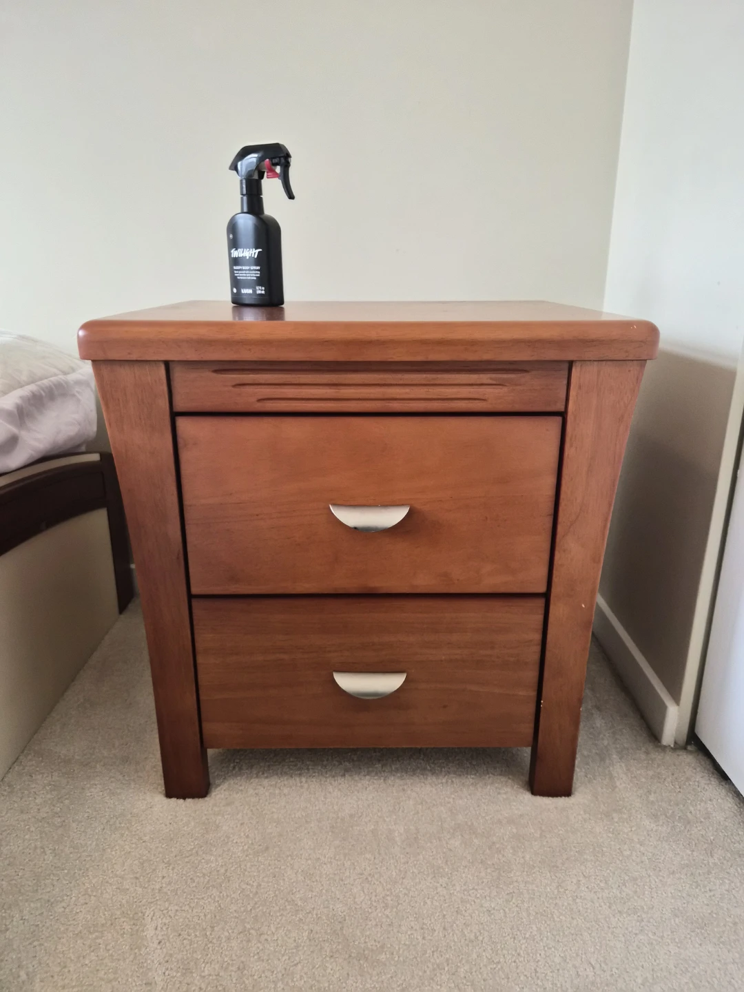 Wooden two-drawer nightstand