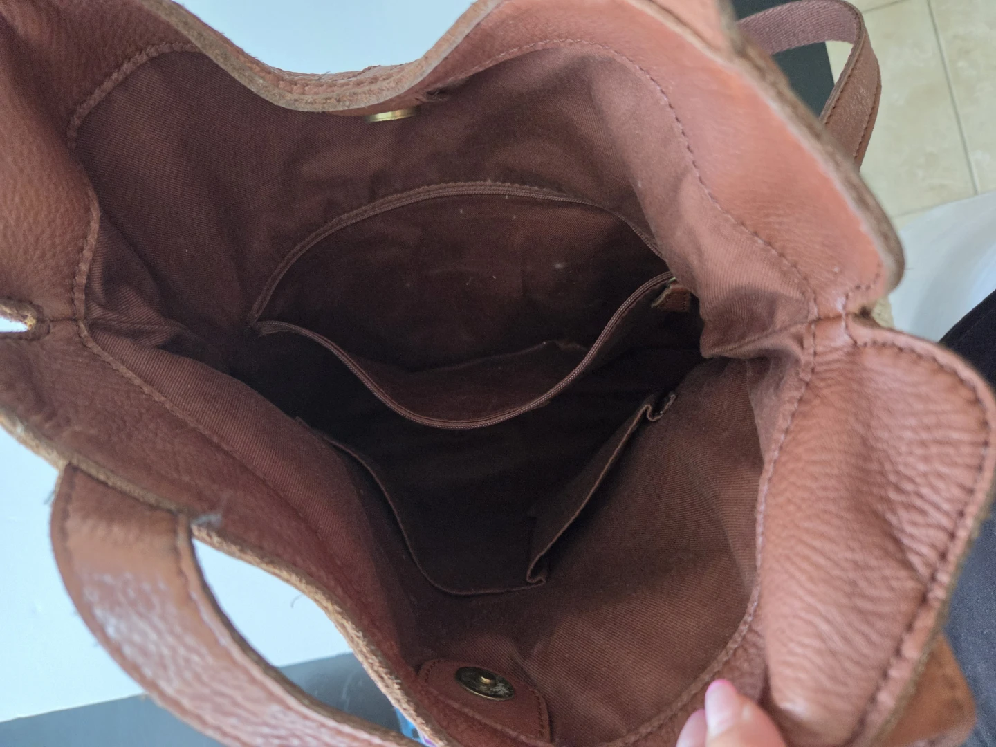 Fossil Brown Leather Tote Bag - photo 5