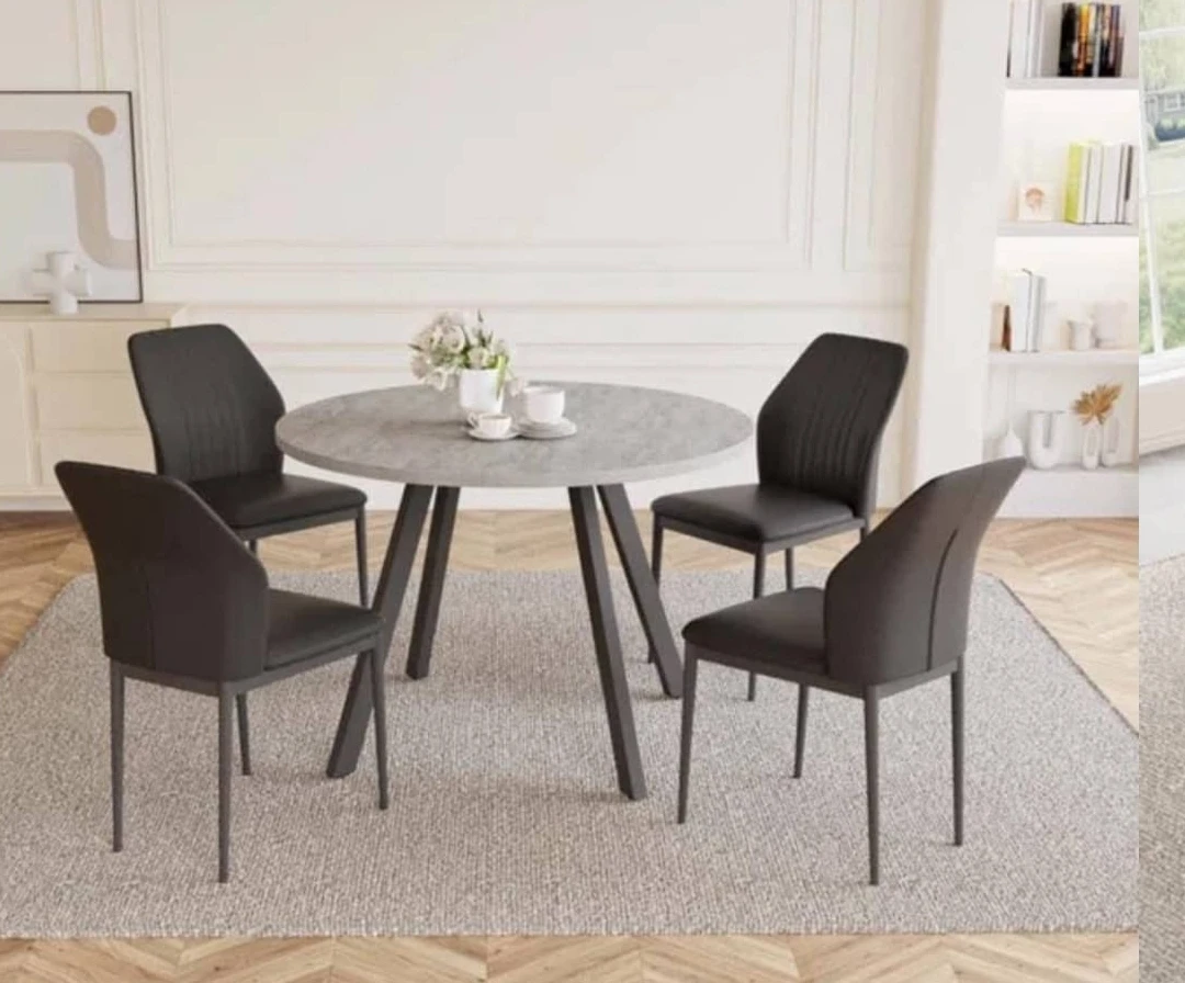 Modern 5-Piece Dining Set with Faux Leather Chairs - photo 2
