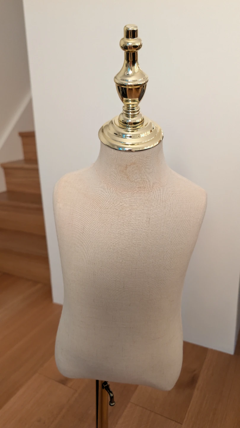 Child's Fabric Torso Mannequin with Gold Stand