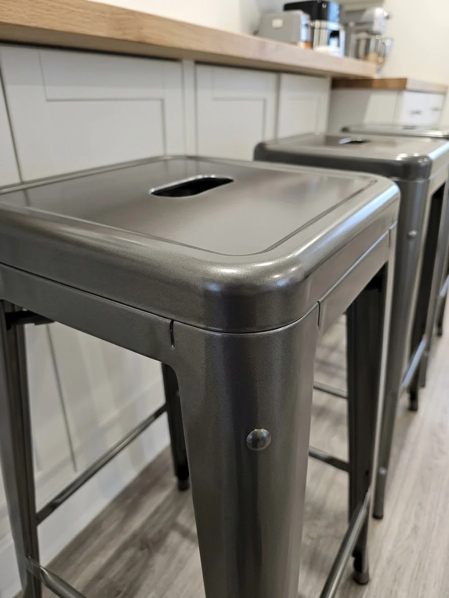 Set of 4 Gunmetal Grey Bar Stools - photo 2