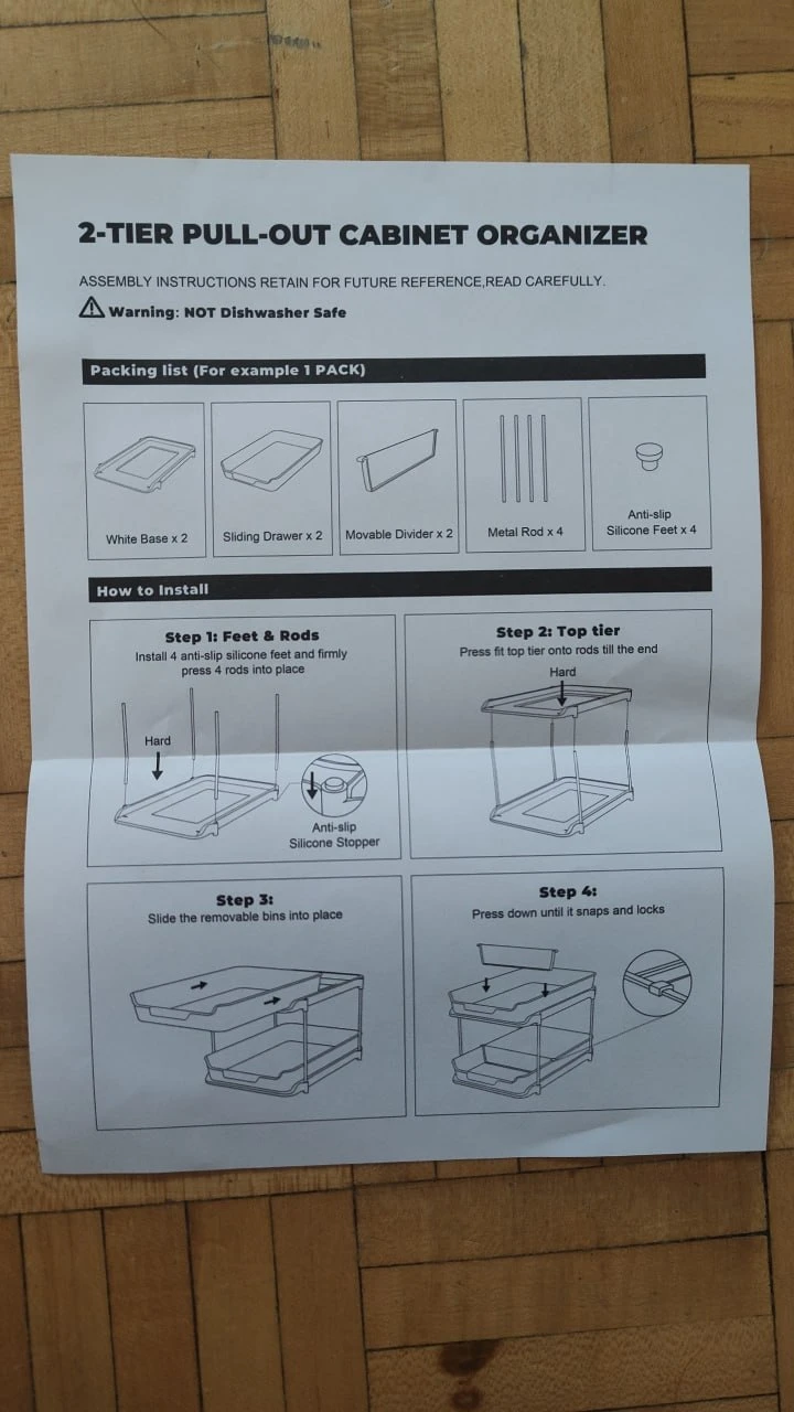 NEW 2-Tier Pull-Out Cabinet Organizer - photo 3