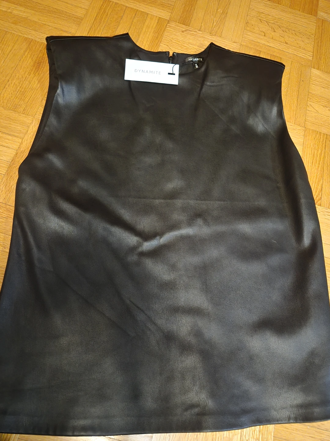 Dynamite Black Faux Leather Sleeveless Top