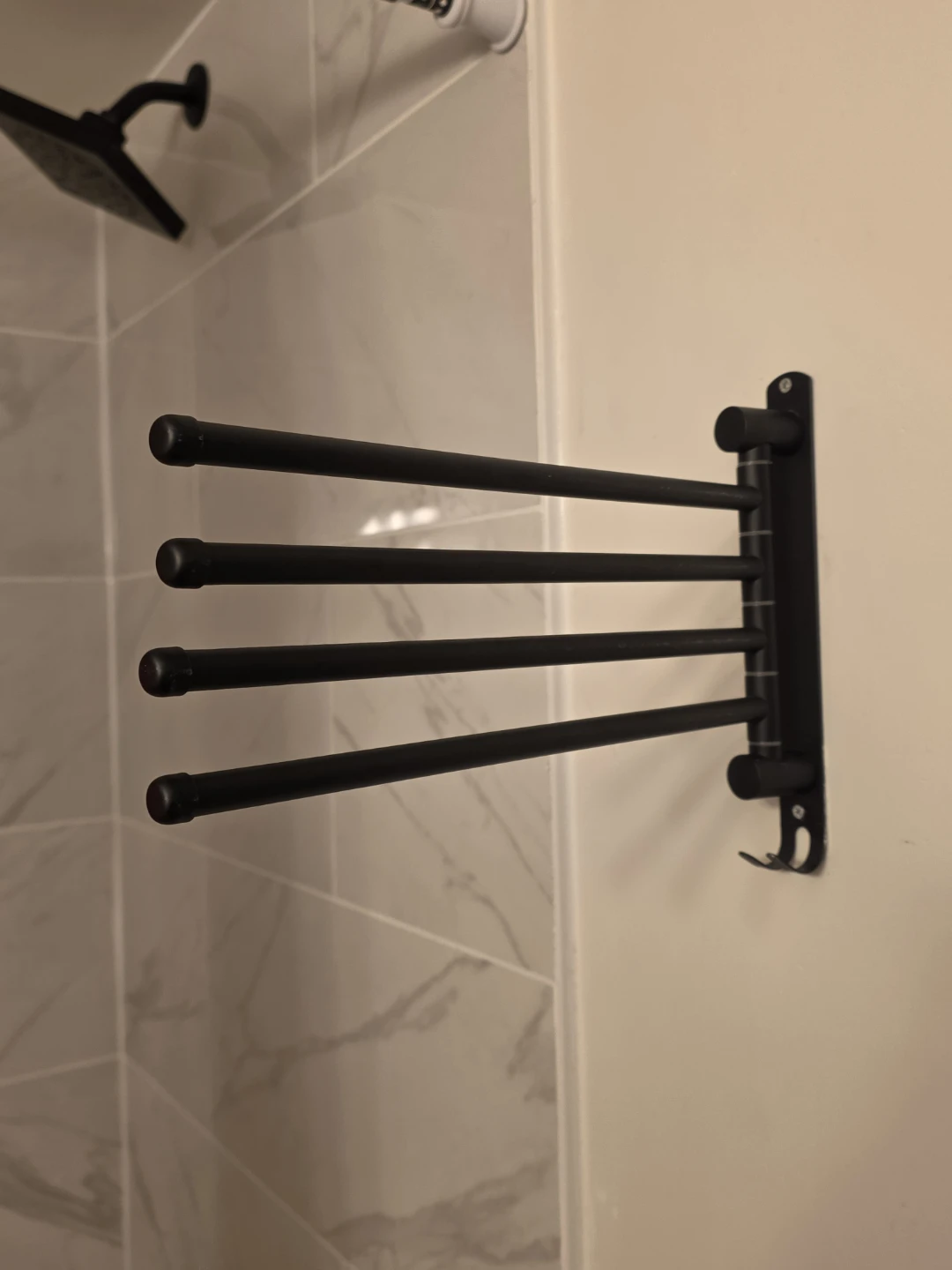 Black Rotating Wall-Mount Towel Rack - photo 2