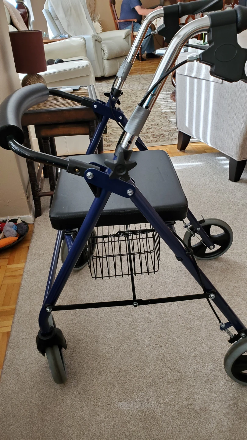 Four-Wheel Rolling Walker with Seat