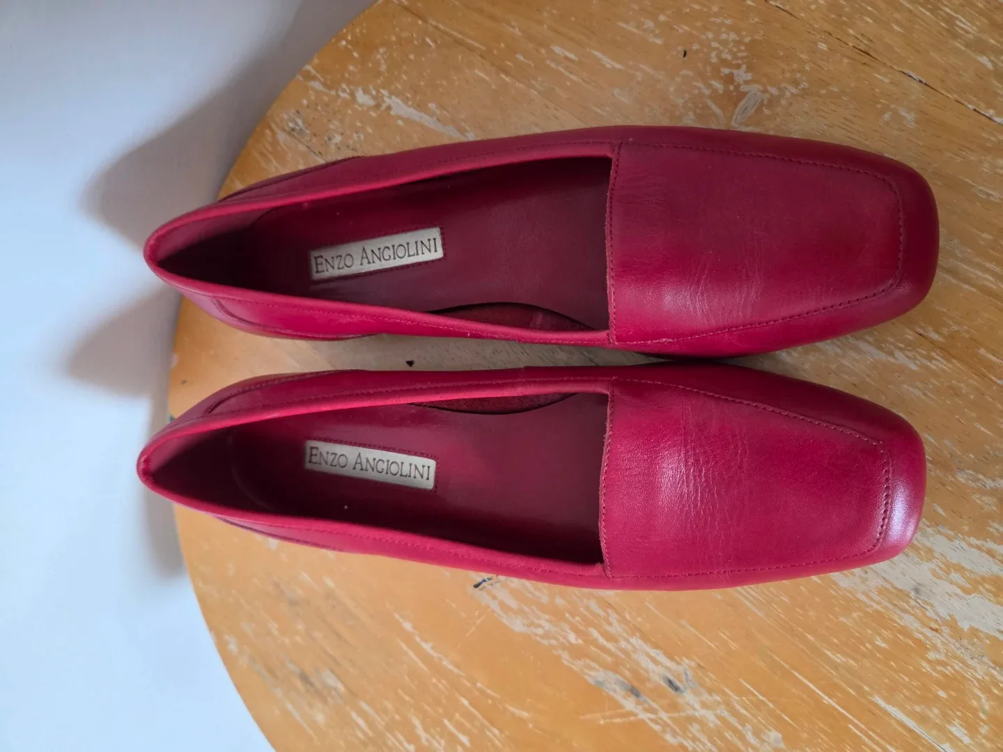 Enzo Angiolini Red Leather Loafers Size 8N - photo 4