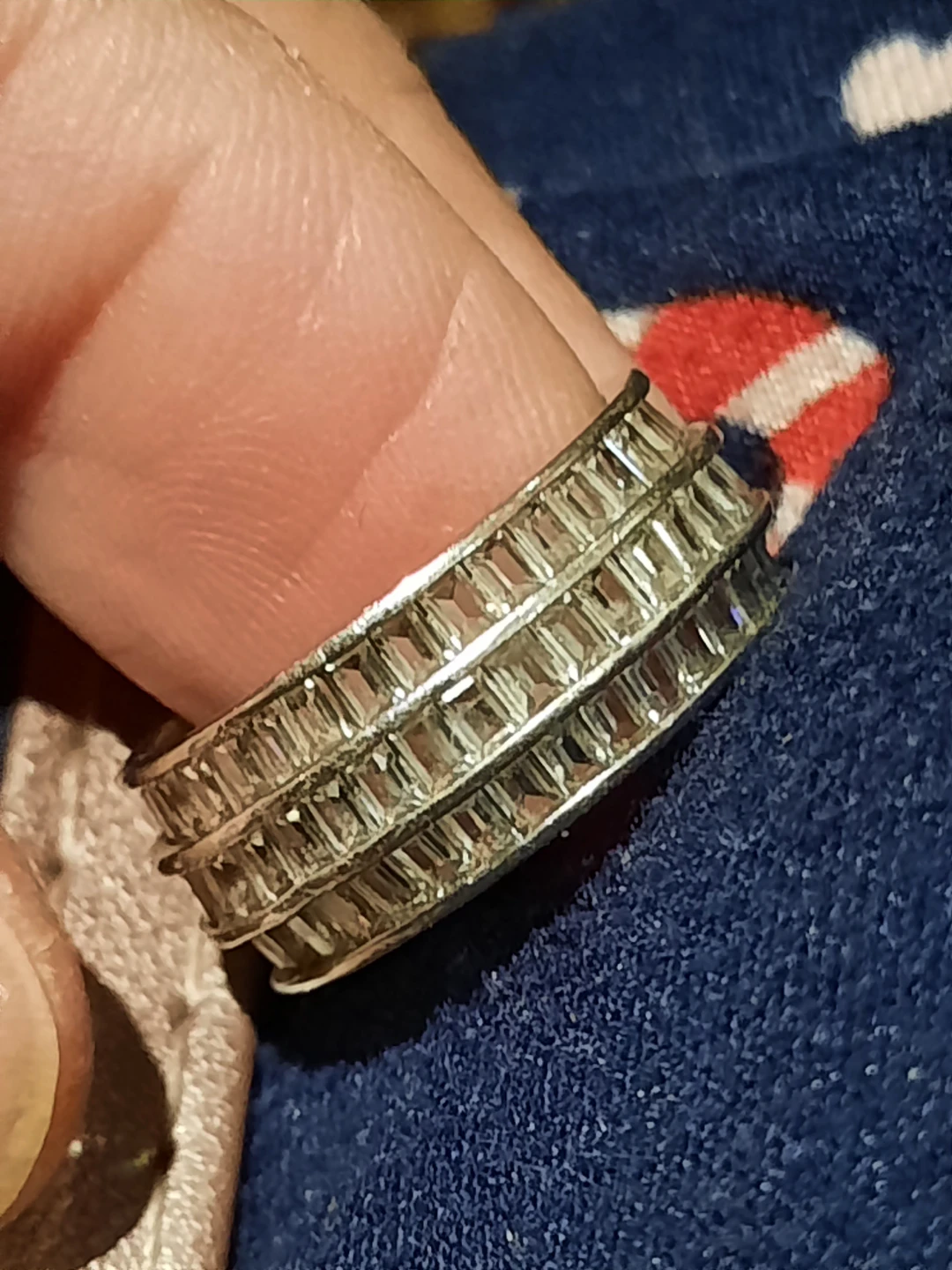 Sterling Silver Baguette CZ Full Eternity Band Ring 6 - photo 2