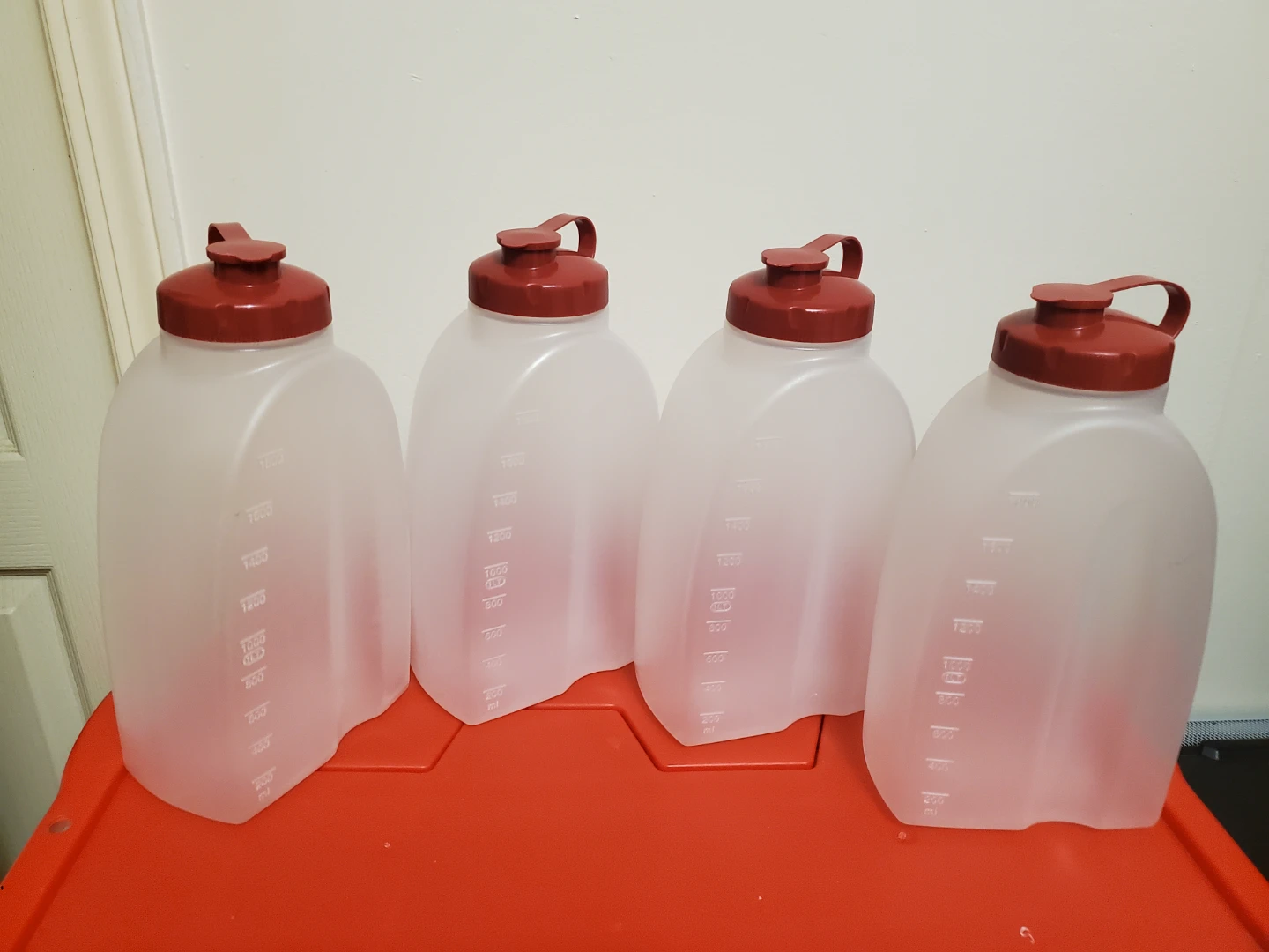 Set of 4 Tupperware Plastic Beverage Jugs
