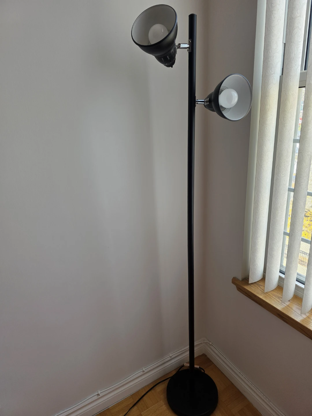 Black Dual-Head Floor Lamp