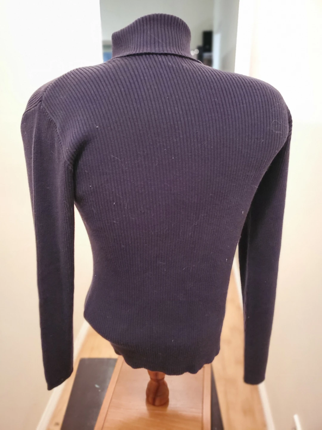 Black ribbed turtleneck sweater - photo 2