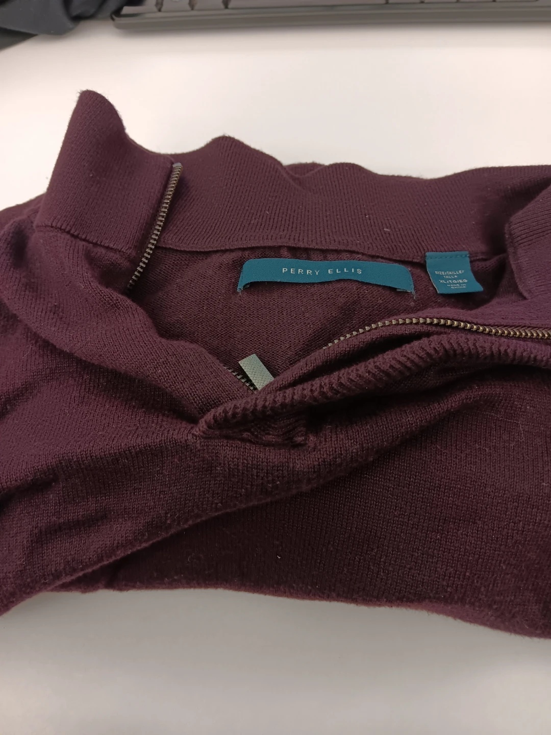 Perry Ellis quarter-zip sweater