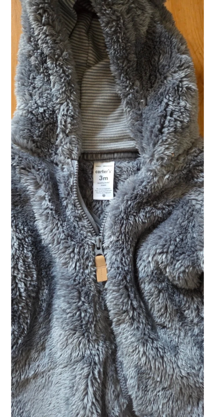 Carter's Grey Fuzzy Baby Bunting Suit - photo 2