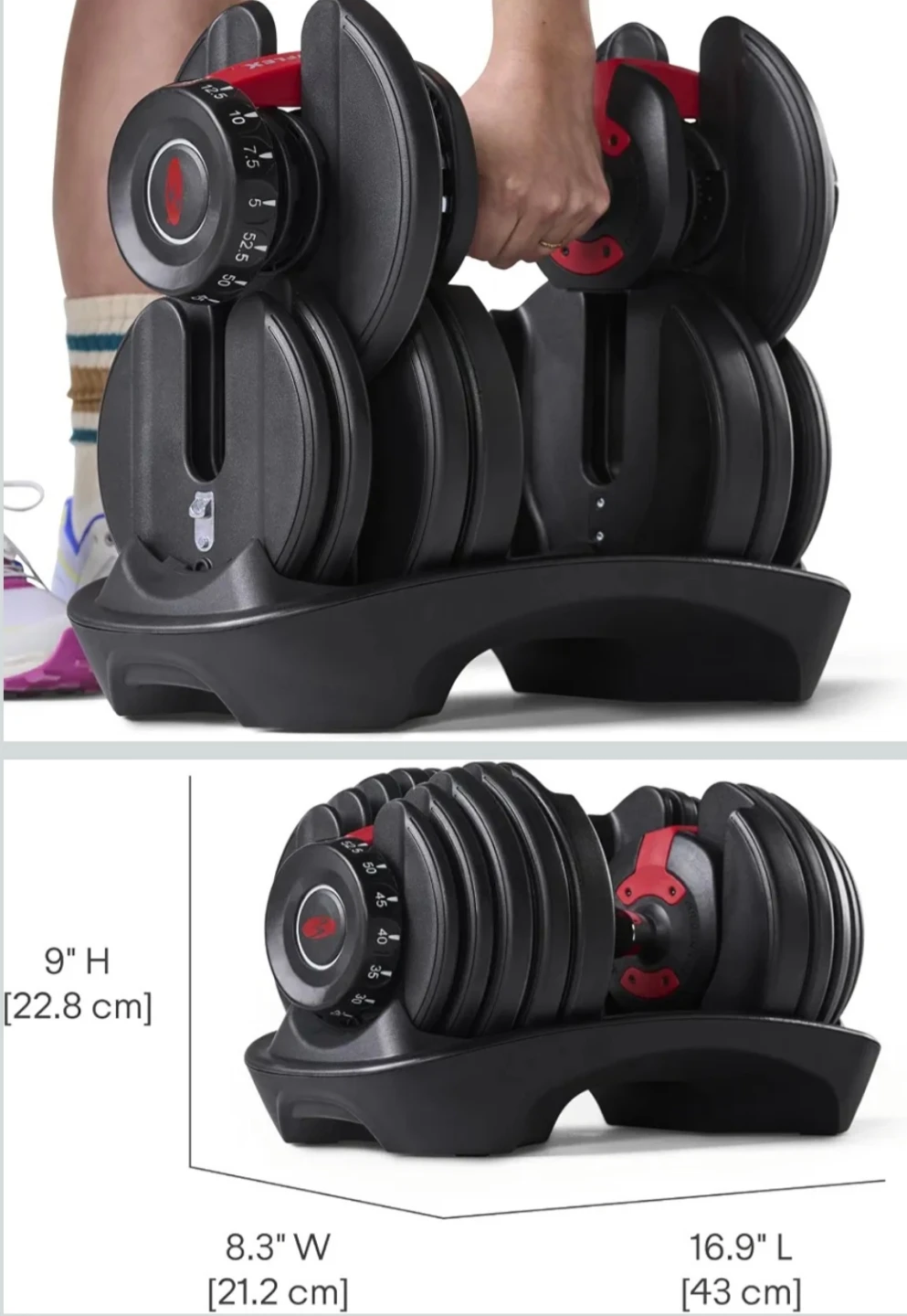 Bowflex SelectTech 552 Adjustable Dumbbells (5lb- 25lb)