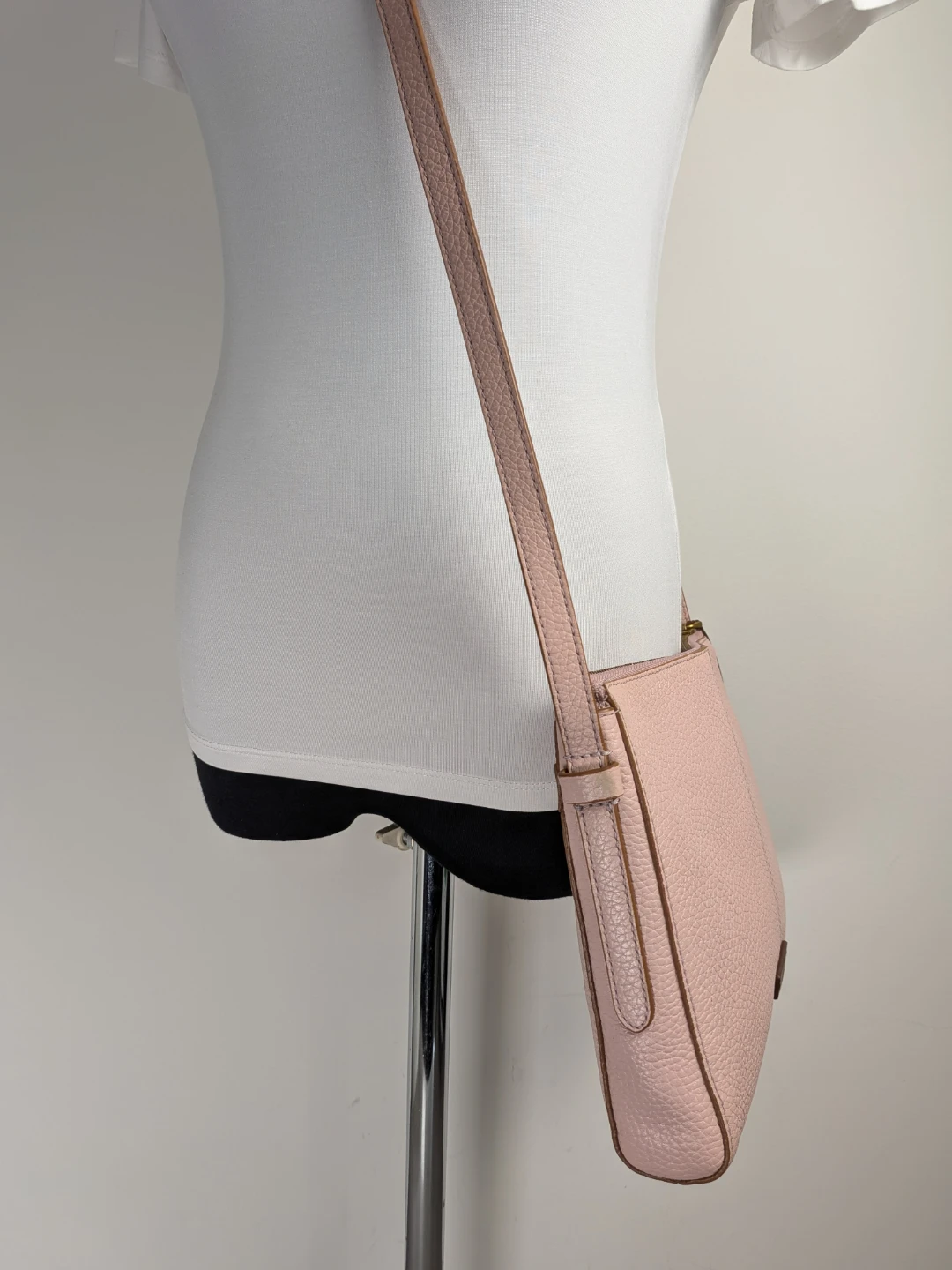 Fossil Jenna Crossbody Wild Rose Blush Pink Pebbled Leather - photo 2