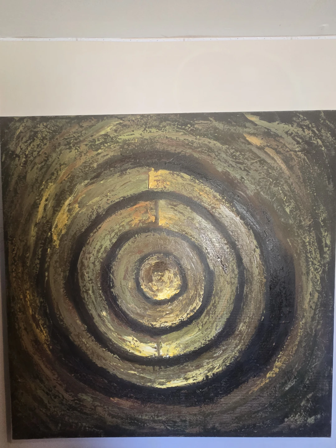 Large Textured Abstract Circular Painting - photo 2