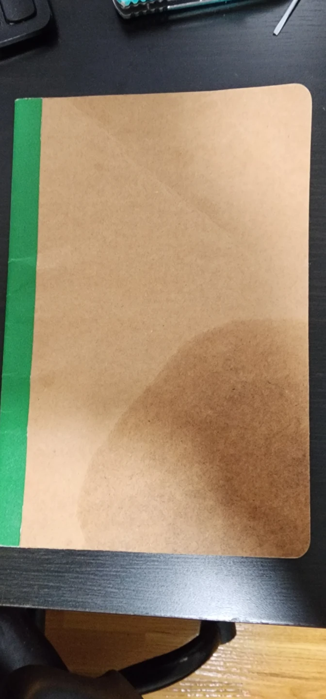 Kraft Paper Notebook with Green Spine